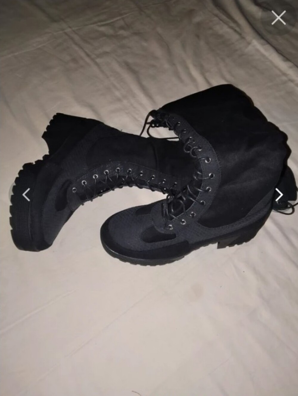 Cape Robbin Black Lace-Up Combat Boots with Lug Sole - Picture 5 of 5